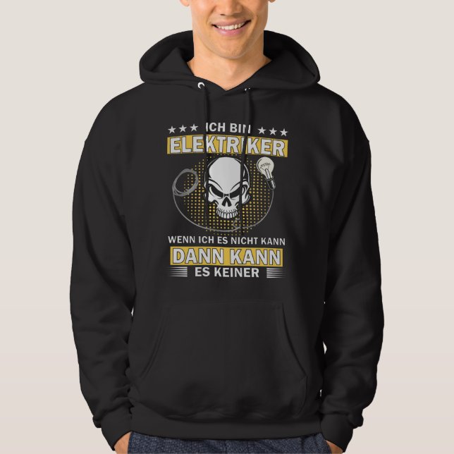 Skull I Am Electrician Hoodie (Framsida)