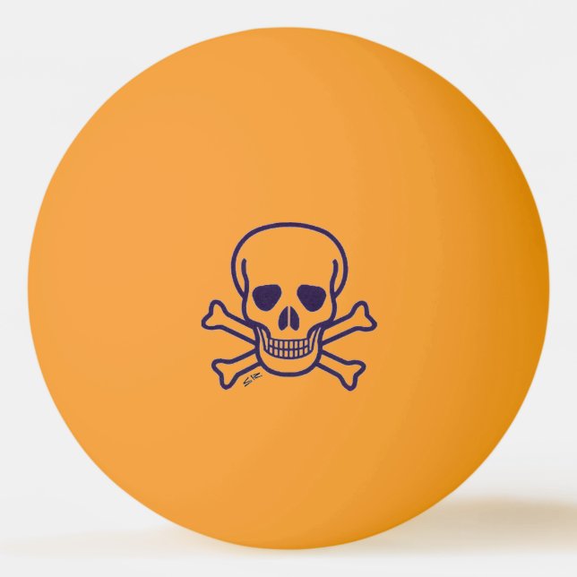 Skull i benens gult glöd 1 stjärnig ping pong boll (Framsidan)