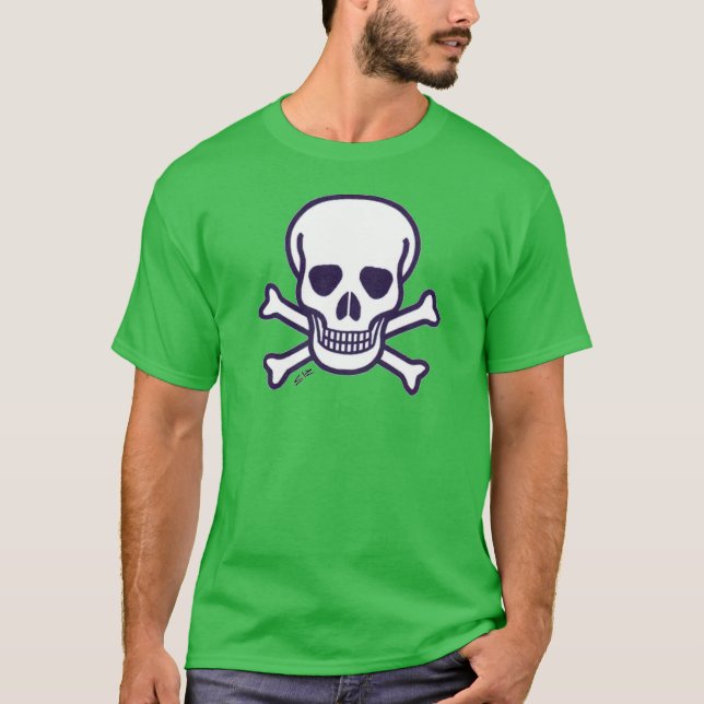 Skull i benet manar grönt T-shirt (Framsida)