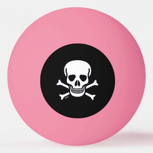 Skull i Bones Black oran glo 1 star ping pong boll (Framsidan)