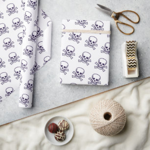 Skull i Bones glansig omslutning papper Presentpapper