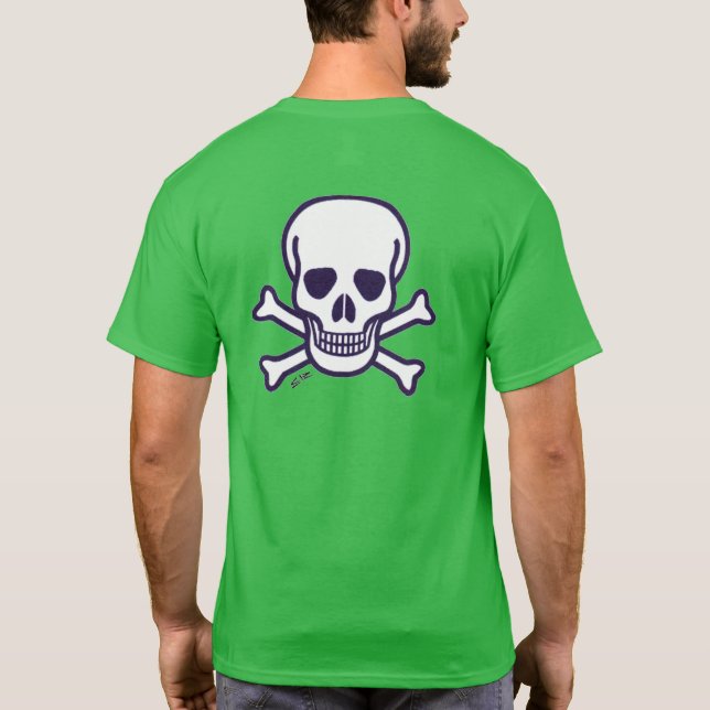 Skull i Bones manar grönt T-shirt back (Baksida)