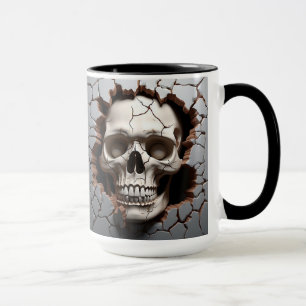 Skull i en sprucken vägg mugg