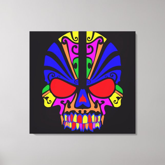 Skull i Färg Canvastryck (Framsida)