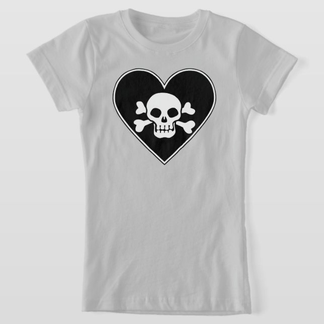 Skull i hjärtat t shirt (Laydown)