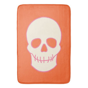 Skull i Rosa, Orange och grädde Badrumsmatta