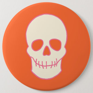 Skull i Rosa, Orange och grädde Knapp