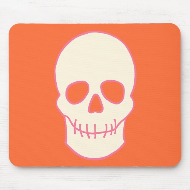 Skull i Rosa, Orange och grädde Musmatta (Framsidan)