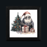 Skull i Santa hat med gothic Julgran Minnesask<br><div class="desc">Festiv och mörk.</div>
