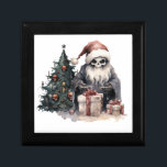 Skull i Santa hat med gothic Julgran Minnesask<br><div class="desc">Festiv och mörk.</div>