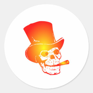 Skull i Top hat av Chillee Wilson Runt Klistermärke