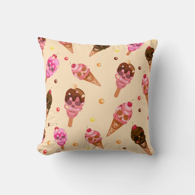 Skull Ice Cream Kudde (Framsida)