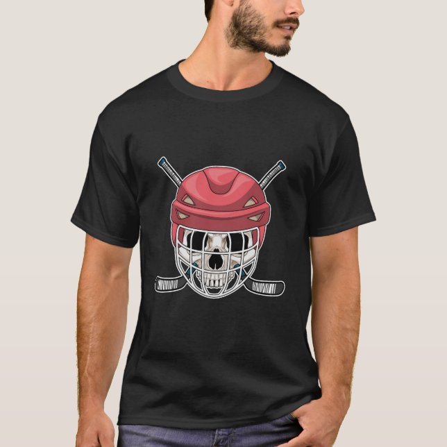 Skull Ice hockey Ice hockey-klubba T Shirt (Framsida)