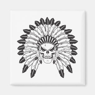 Skull indisk chef magnet