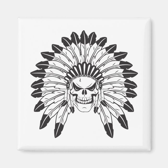 Skull indisk chef magnet (Framsidan)