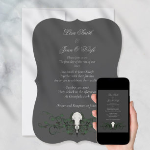 Skull & ivy Moody Gothic Wedding-inbjudan Inbjudningar