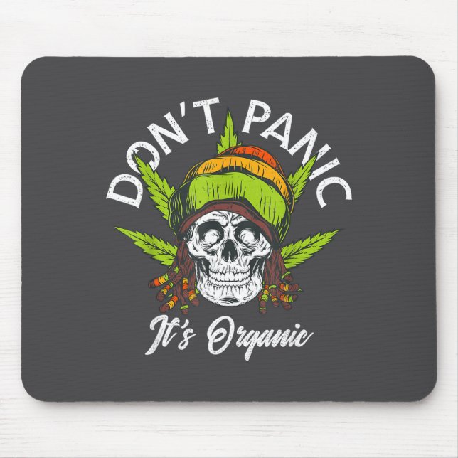Skull Jamaica Rasta Funny Don´t Panic It´s Organic Musmatta (Framsidan)