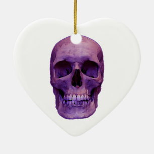 Skull Julgran Heart Ornament