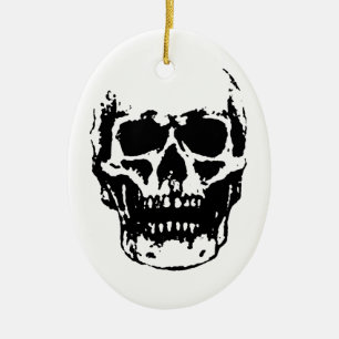 Skull Julgransprydnad Keramik