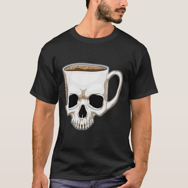 Skull Kaffe Mugg T Shirt (Framsida)