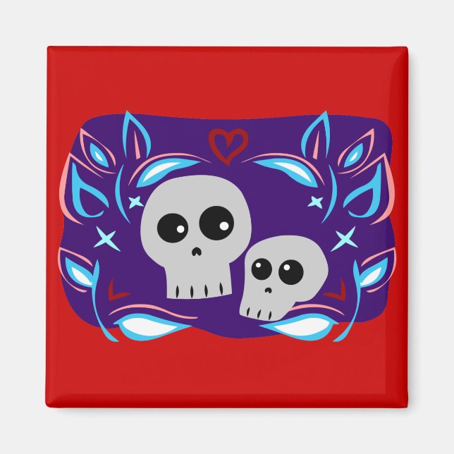Skull Kärlek Magnet (Framsidan)