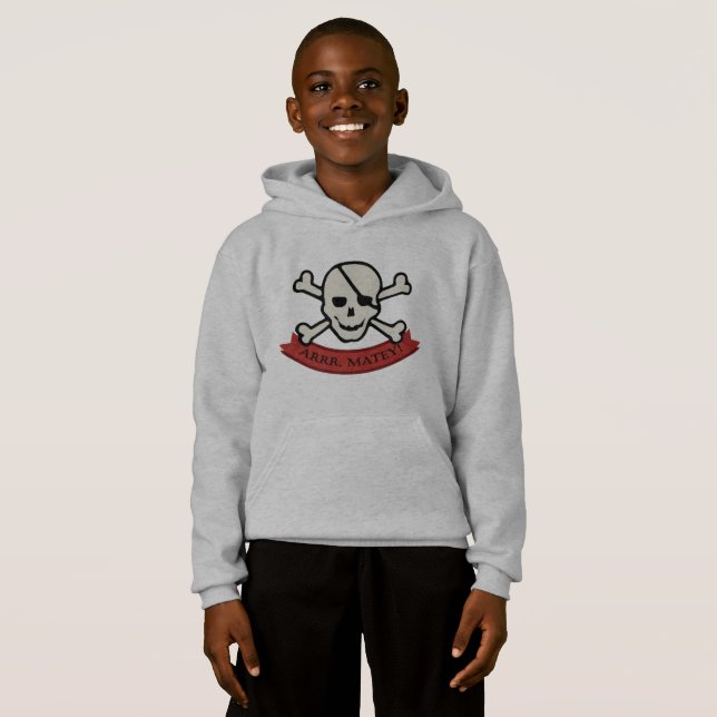 Skull - Kids' Pullover Hoodie T Shirt (Hel framsida)
