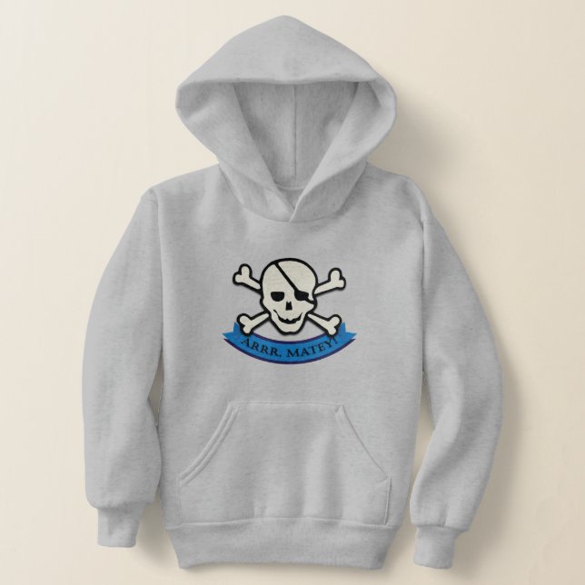 Skull - Kids' Pullover Hoodie T Shirt (Laydown)