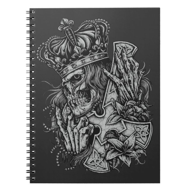 Skull KingSpiral Photo Notebook Anteckningsbok (Framsidan)