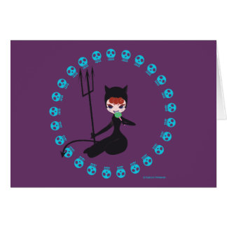 skull&kitty(black) hälsningskort