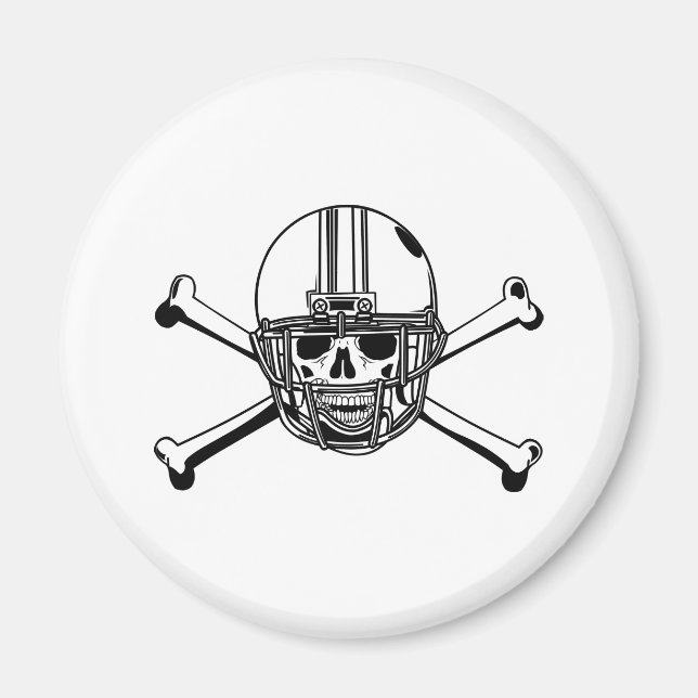 Skull & Kor Bones Football Player Magnet (Framsidan)
