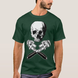SKULL KOR BONES PIPE WRENCHES PLUMBER T SHIRT