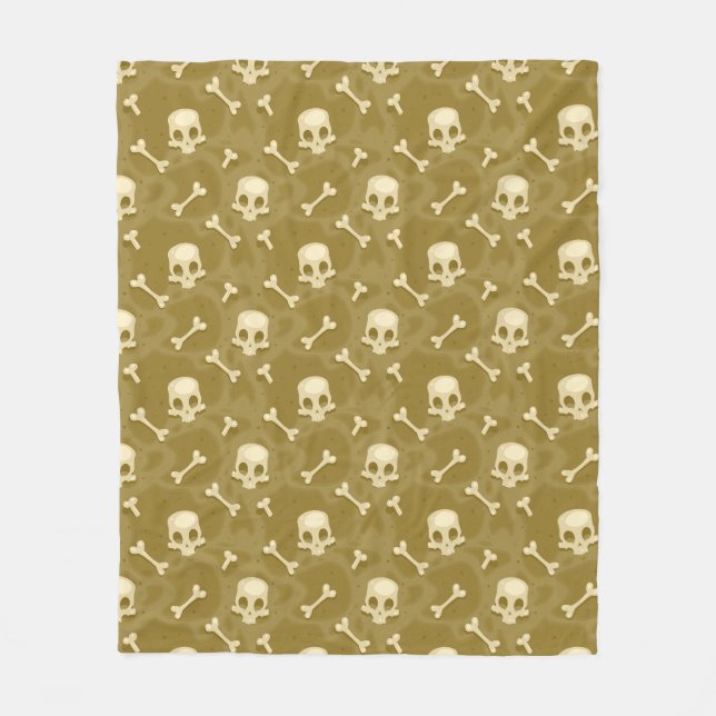 Skull & Kor Bones temed fleece filt (Framsidan)