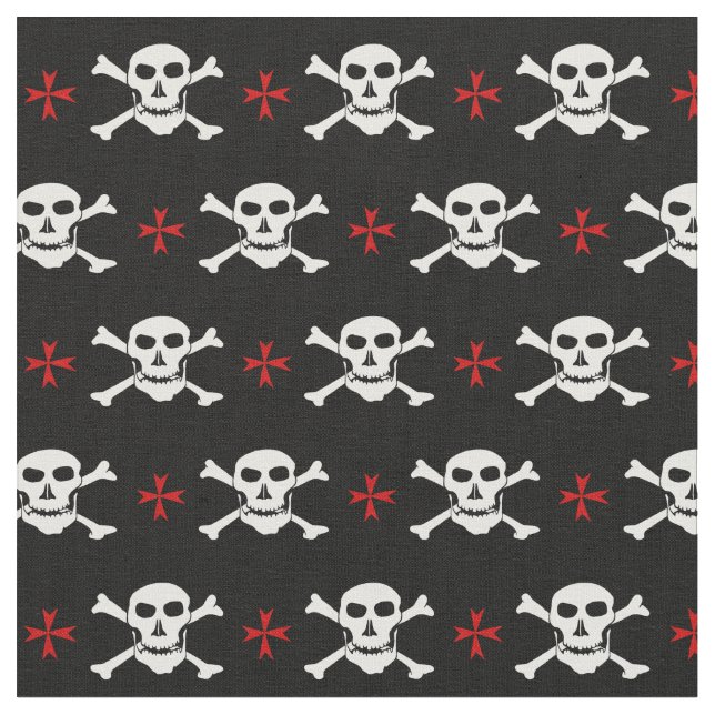 Skull & Kor mode Fabric - Pirater / Halloween Tyg (Närbild)