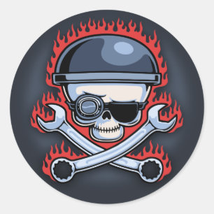 Skull & Kor Wrenches Runt Klistermärke