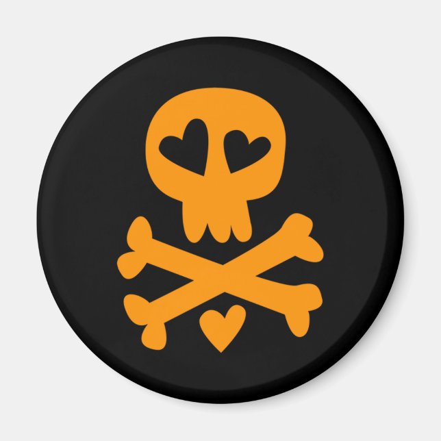 Skull-korsben Halloween Magnet (Framsidan)