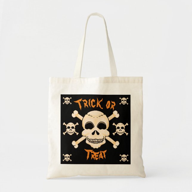 Skull & korsben Halloween Topolera Bag Tygkasse (Framsidan)
