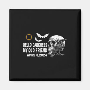 Skull Kråka Hej Mörker min gamle vän Solar Ecli Magnet