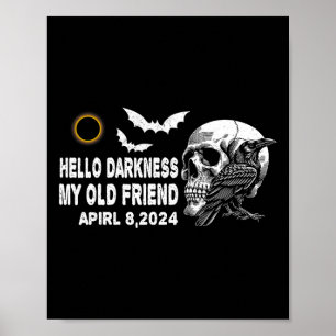 Skull Kråka Hej Mörker min gamle vän Solar Ecli Poster