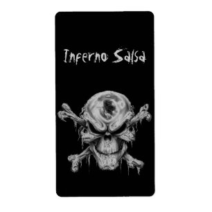 Skull&krosben Hememade Salsa-etikett Fraktsedel