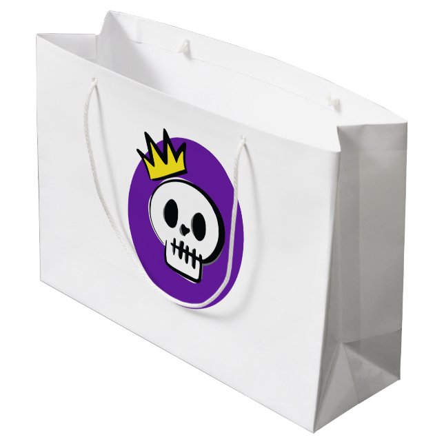 Skull Kung - minimal Halloween Gift Bag (Baksidan Vinklad)