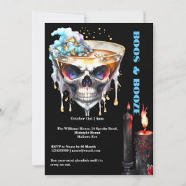 Skull, lycklig-timmes-scokuscocktails nattskräck inbjudningar