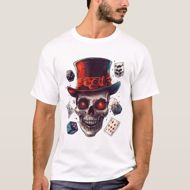 Skull Magician�s Hat T Shirt (Framsida)