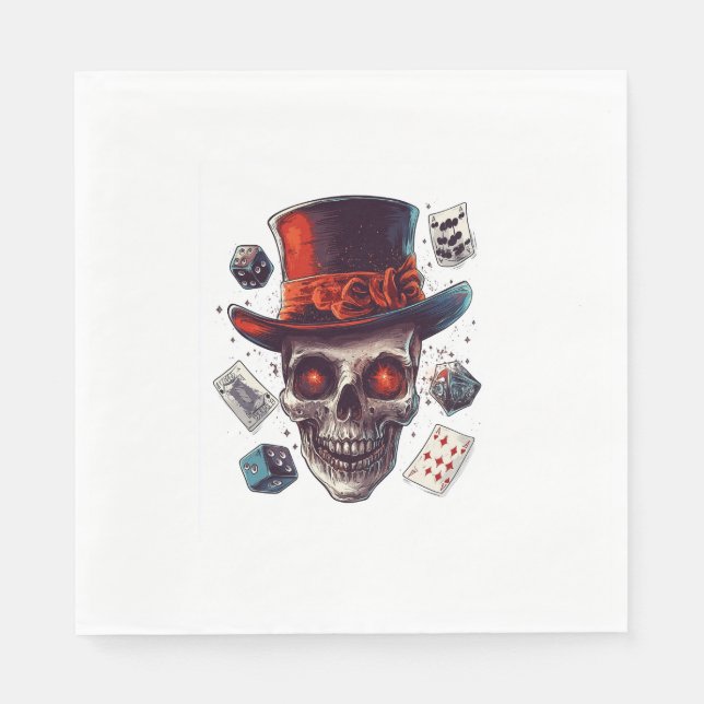 Skull Magicians Hat Pappersservett (Framsidan)