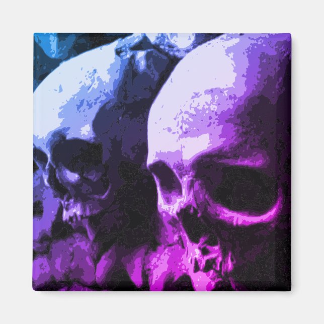 Skull Magnet lila/blått (Framsidan)