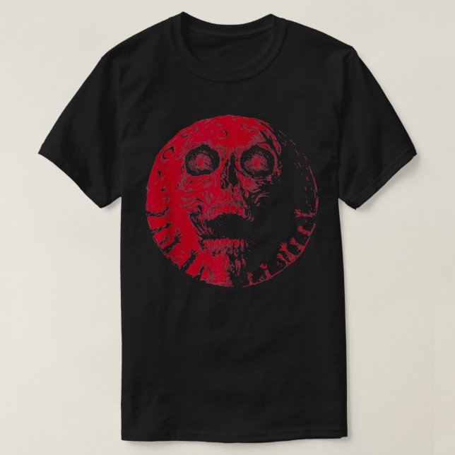 Skull Måne Phase Goth Gothic Occult Wicca Manar Wo T Shirt (Design framsida)