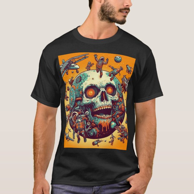 Skull Måne T Shirt (Framsida)