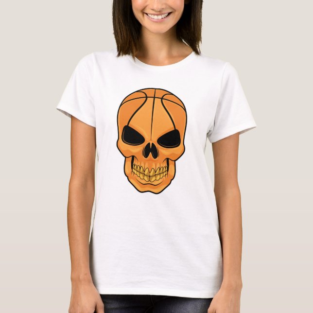 Skull med basketbollhuvud t shirt (Framsida)