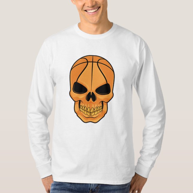 Skull med basketbollhuvud t shirt (Framsida)