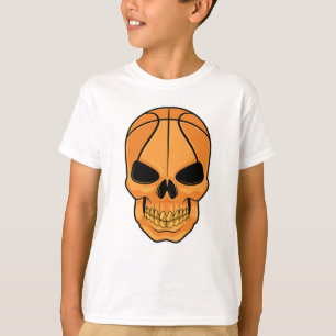 Skull med basketbollhuvud t shirt