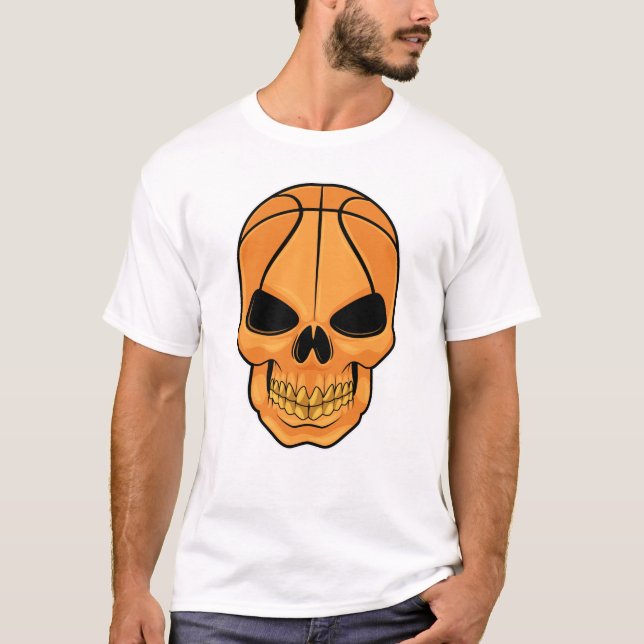 Skull med basketbollhuvud t shirt (Framsida)